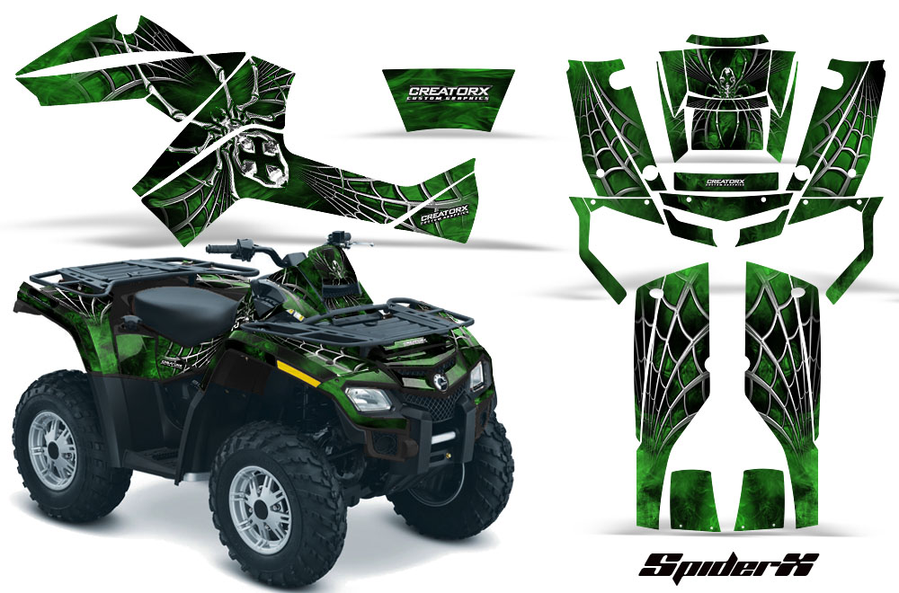 Can-Am Outlander 800 Graphics Kit SpiderX Green Dark BB